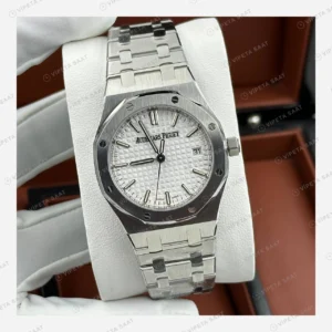 Audemars Piguet Royal Oak Beyaz Kadran Çelik Zarif Super Clone ETA Eta Saat detay 4