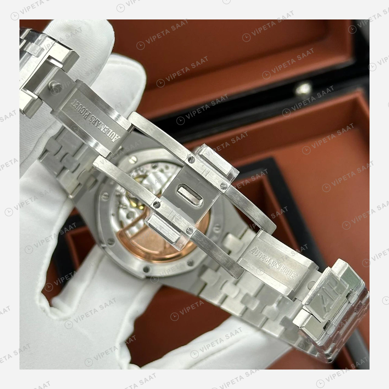 Audemars Piguet Royal Oak Beyaz Kadran Çelik Zarif Super Clone ETA Eta Saat detay 5