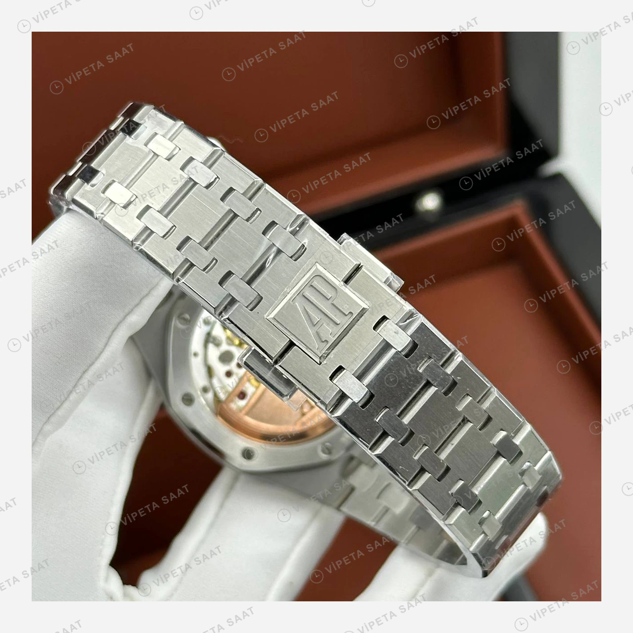 Audemars Piguet Royal Oak Beyaz Kadran Çelik Zarif Super Clone ETA Eta Saat detay 6