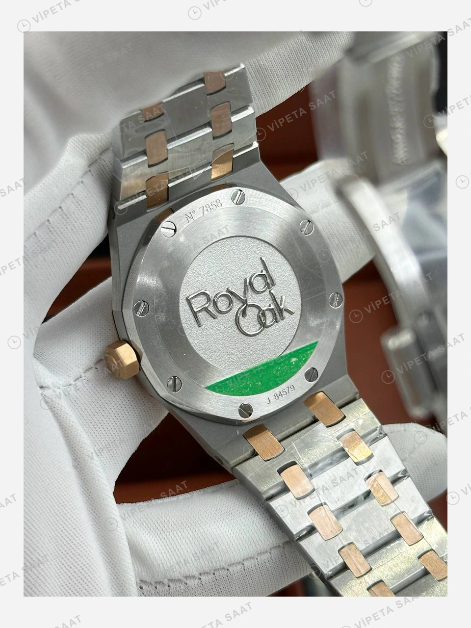 Audemars Piguet Royal Oak Beyaz Kadran Rose Gold İki Renk Super Clone ETA Eta Saat detay 4