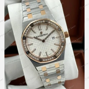 Audemars Piguet Royal Oak Beyaz Kadran Rose Gold İki Renk Super Clone ETA Eta Saat detay 6