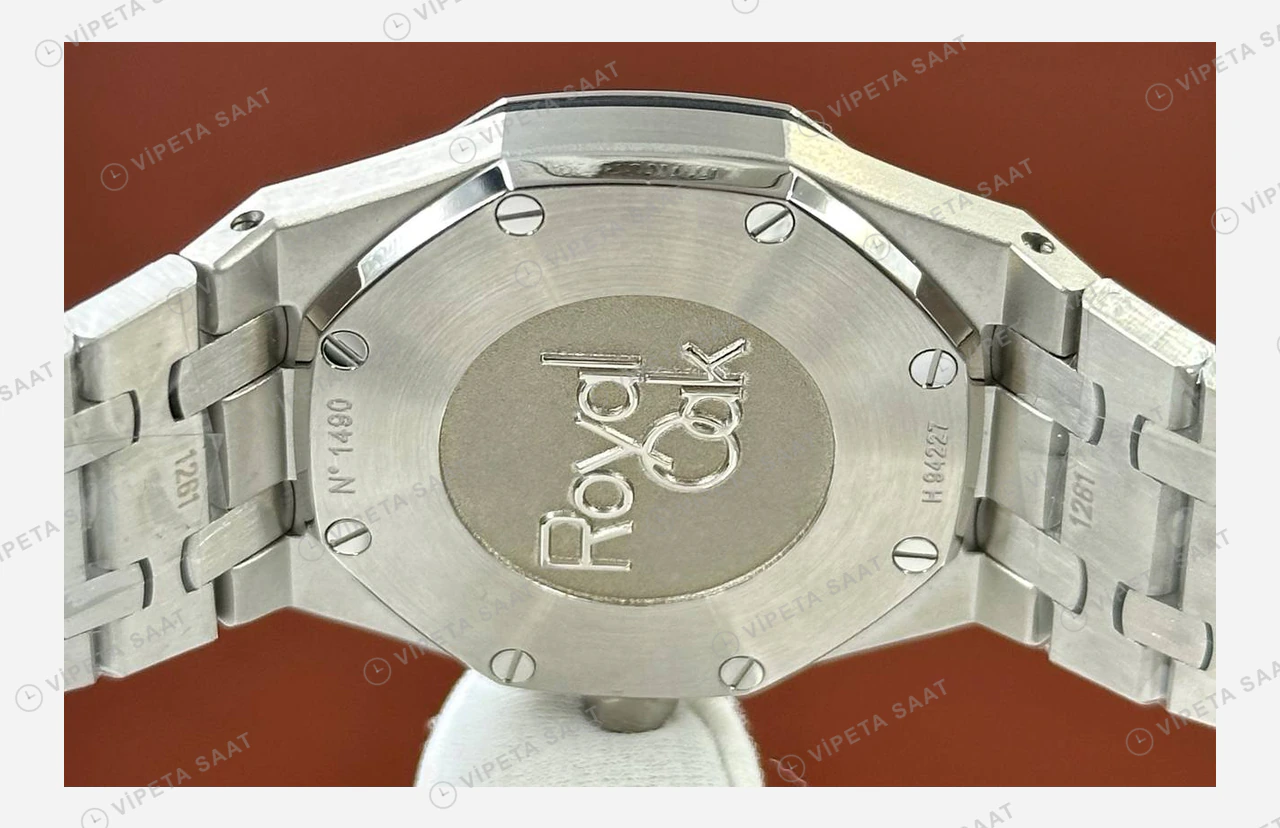 Audemars Piguet Royal Oak Beyaz Pırlanta Kadran Çelik Super Clone ETA Eta Saat yan görünüm