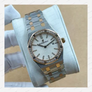 Audemars Piguet Royal Oak Çift Renk Gümüş Kadran Super Clone ETA Eta Saat detay 5
