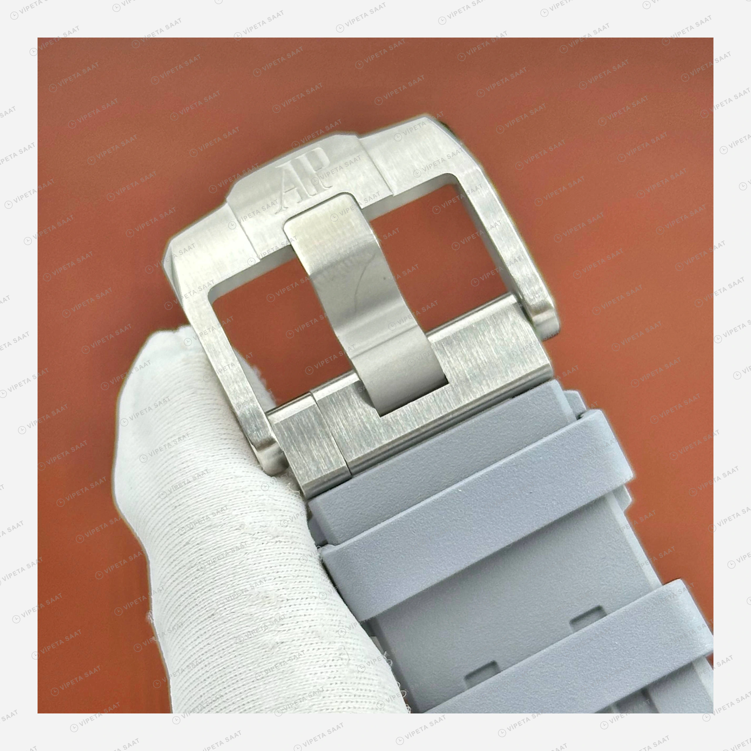 Audemars Piguet Royal Oak Gümüş Mavi Kronograf Çelik Super Clone ETA Eta Saat detay 3