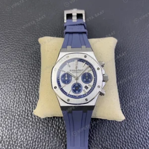Audemars Piguet Royal Oak Kronograf Beyaz Kadran Kaucuk Kordon Super Clone Eta Eta Saat karşıdan görünüm