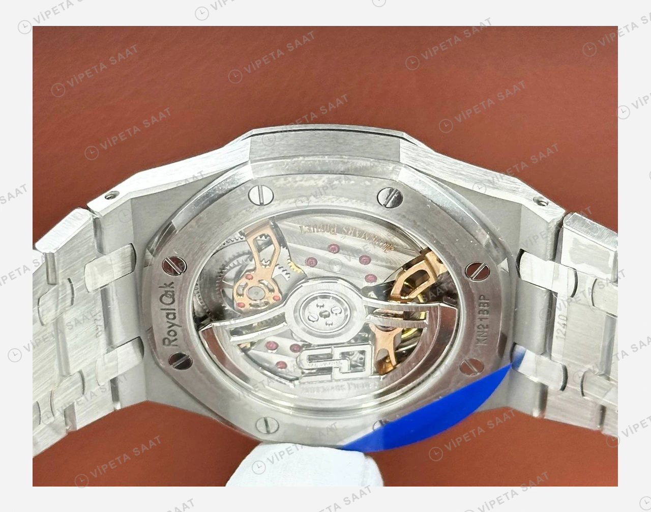 Audemars Piguet Royal Oak Lacivert Kadran Çelik Otomatik Super Clone ETA Eta Saat yan görünüm