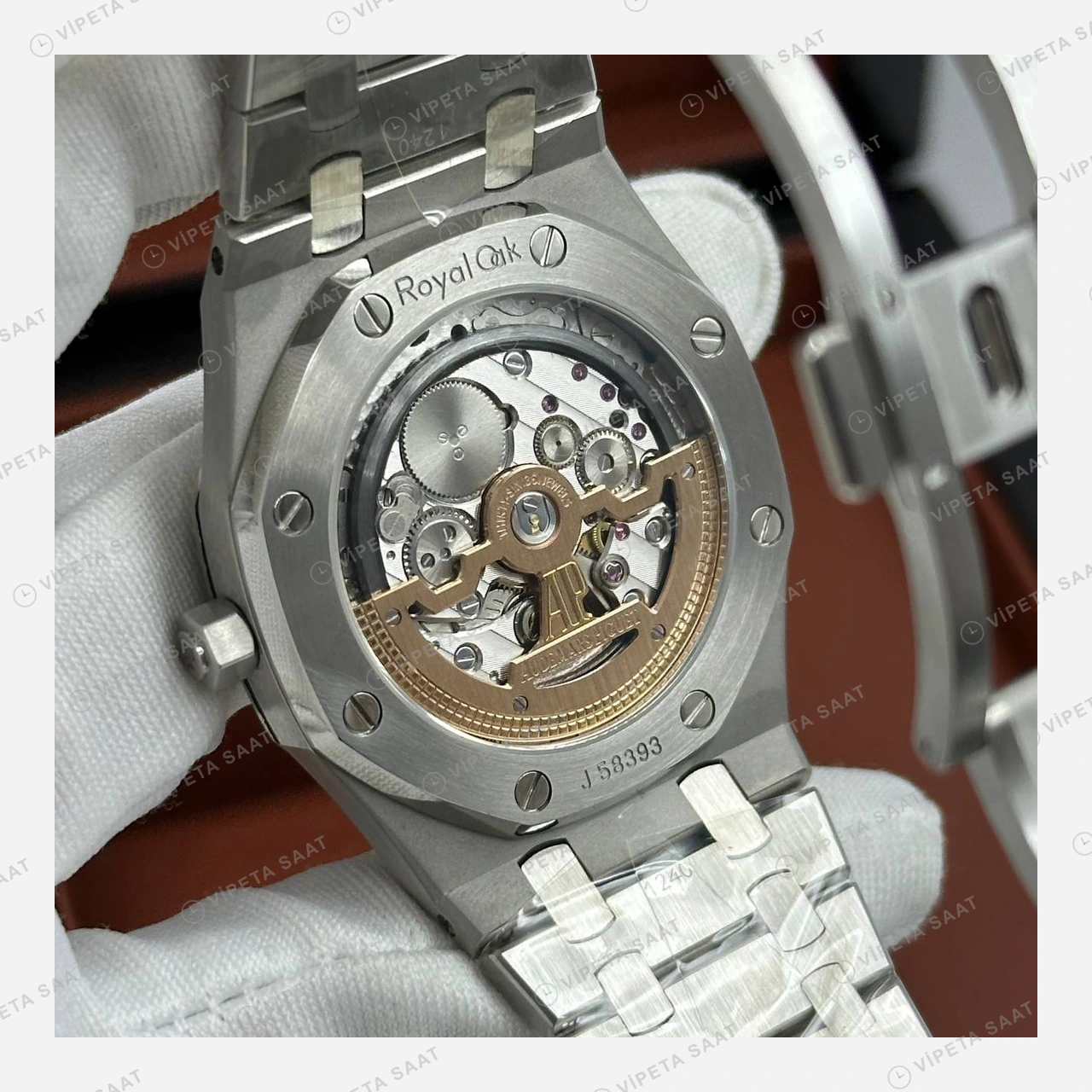 Audemars Piguet Royal Oak Mavi Kadran Çelik Klasik Super Clone ETA Eta Saat detay 5