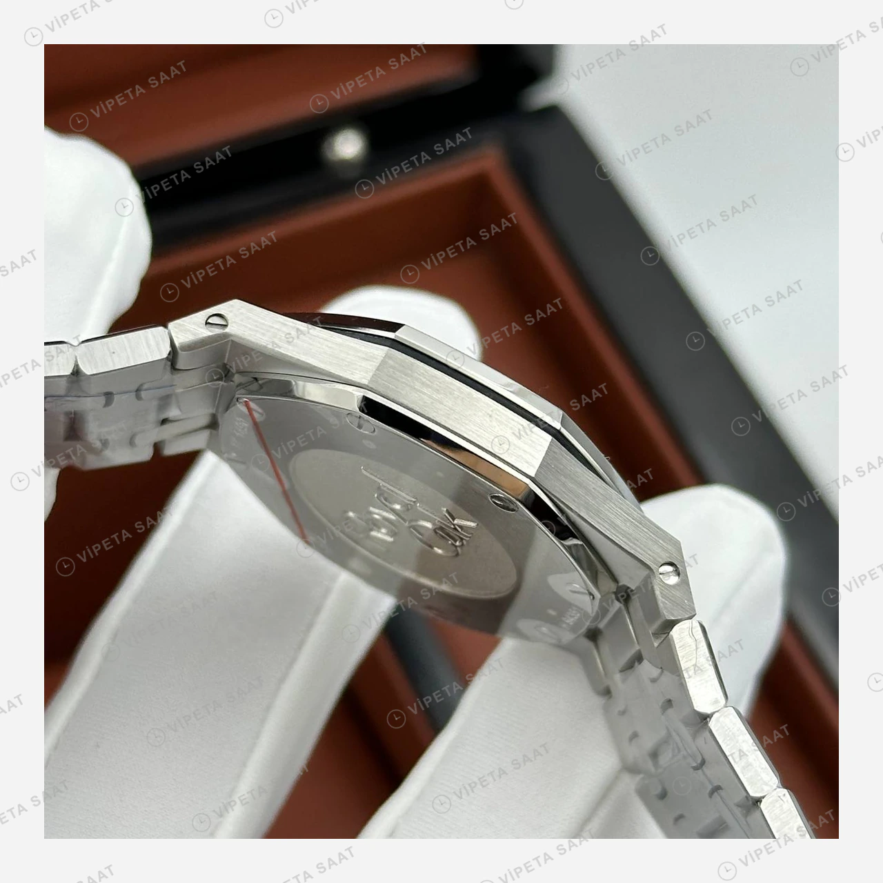 Audemars Piguet Royal Oak Mavi Kadran Pırlanta Bezel Çelik Super Clone ETA Eta Saat detay 5