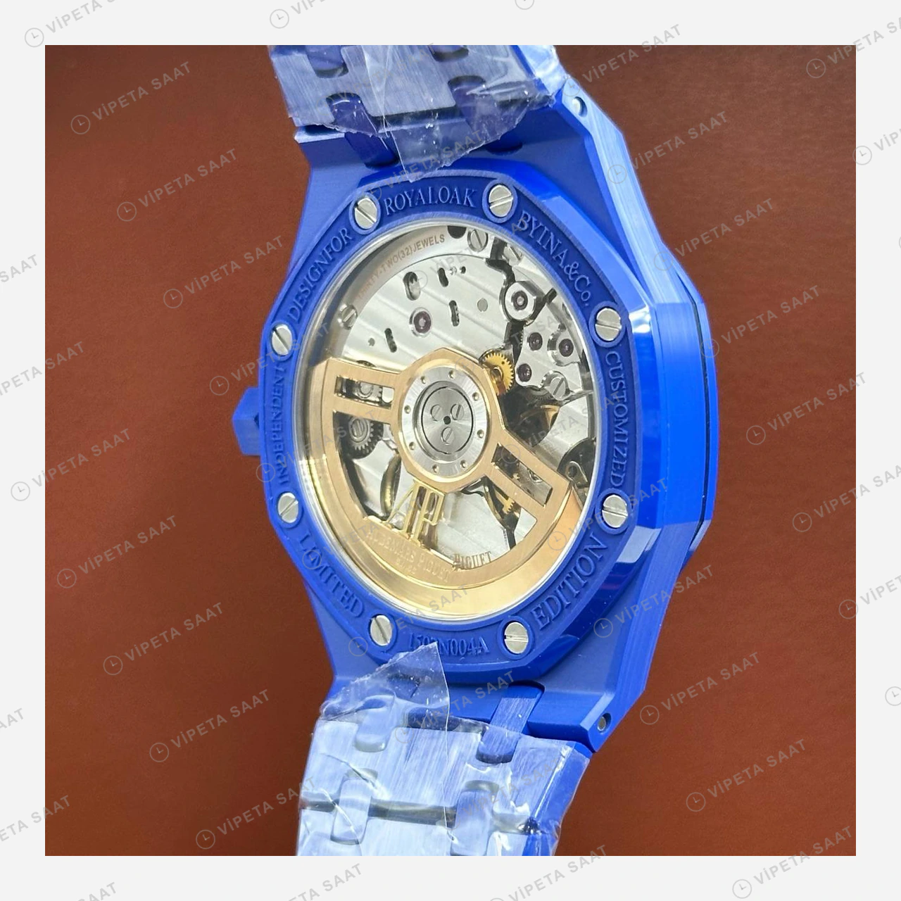 Audemars Piguet Royal Oak Mavi Seramik Kadran Kauçuk Super Clone ETA Eta Saat detay 3