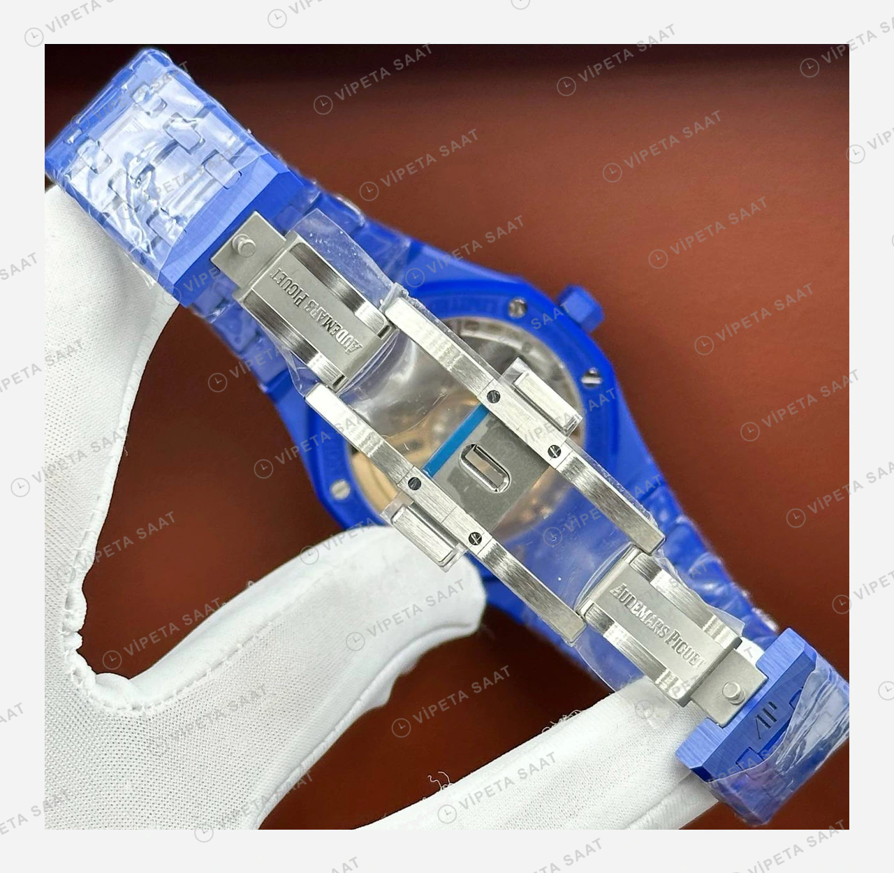 Audemars Piguet Royal Oak Mavi Seramik Kadran Kauçuk Super Clone ETA Eta Saat detay 6