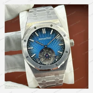 Audemars Piguet Royal Oak Mavi Tourbillon Çelik Parlak Super Clone ETA Eta Saat detay 3