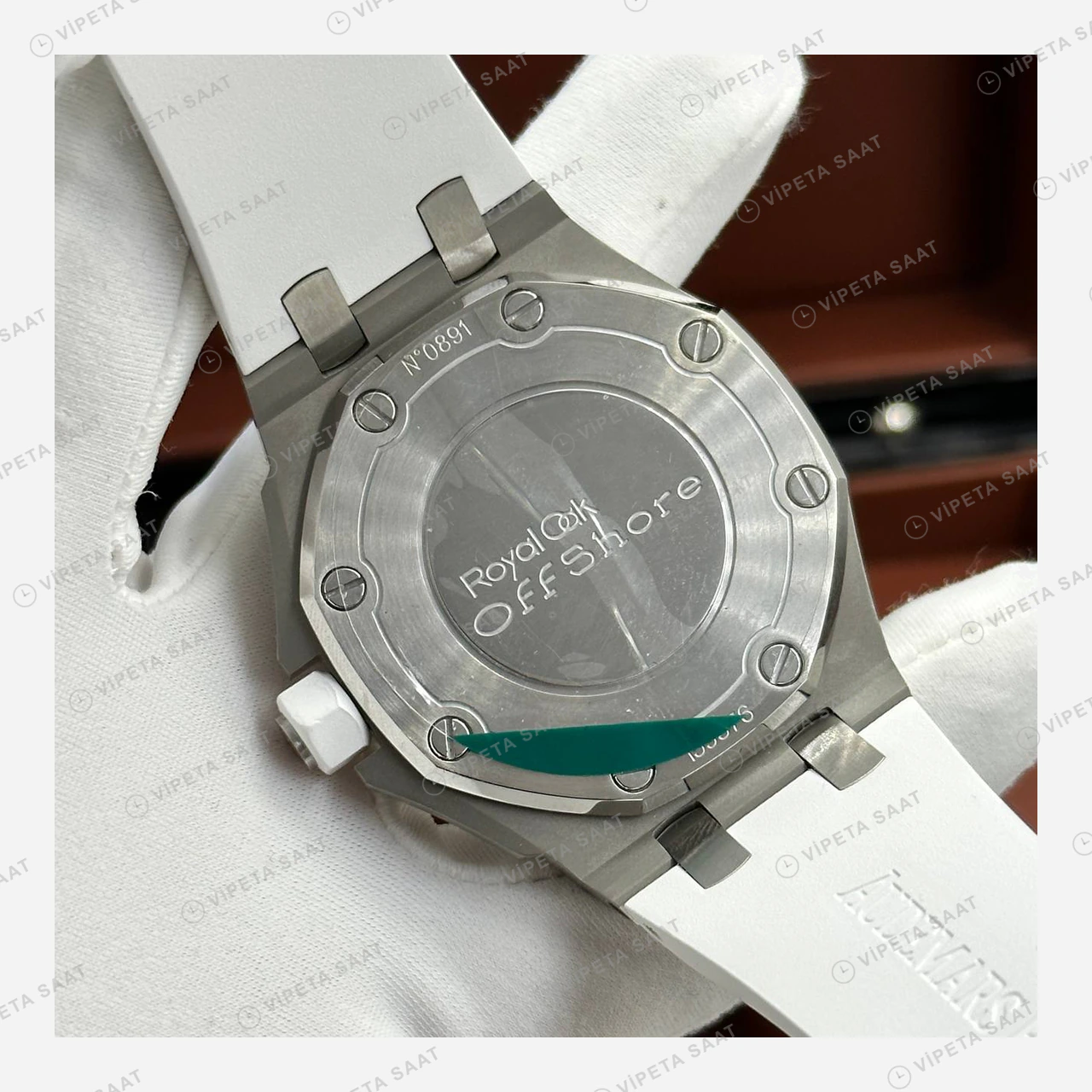 Audemars Piguet Royal Oak Offshore Beyaz Kadran Kauçuk Klasik Super Clone ETA Eta Saat detay 7