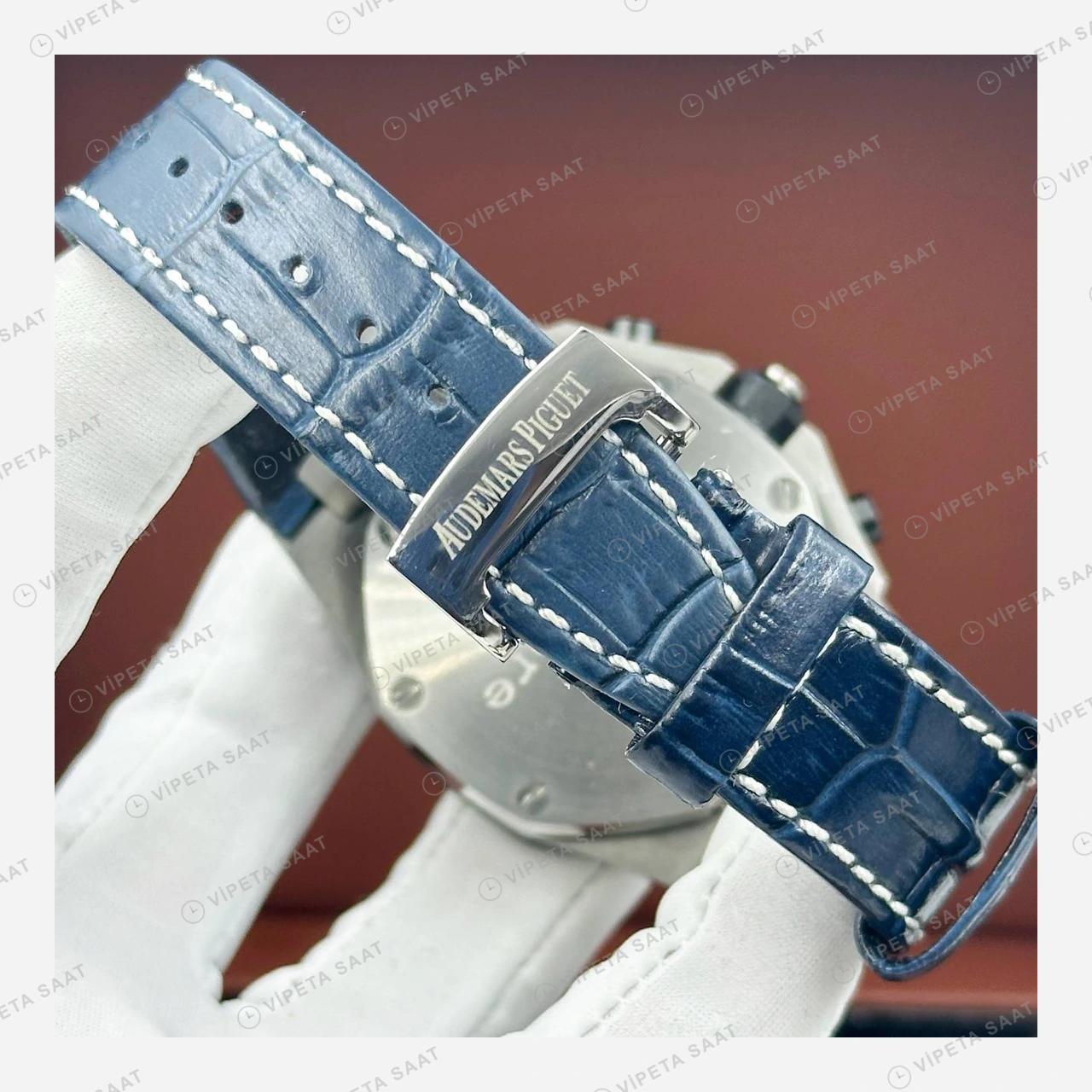 Audemars Piguet Royal Oak Offshore Beyaz Mavi Kronograf Super Clone ETA Eta Saat detay 3