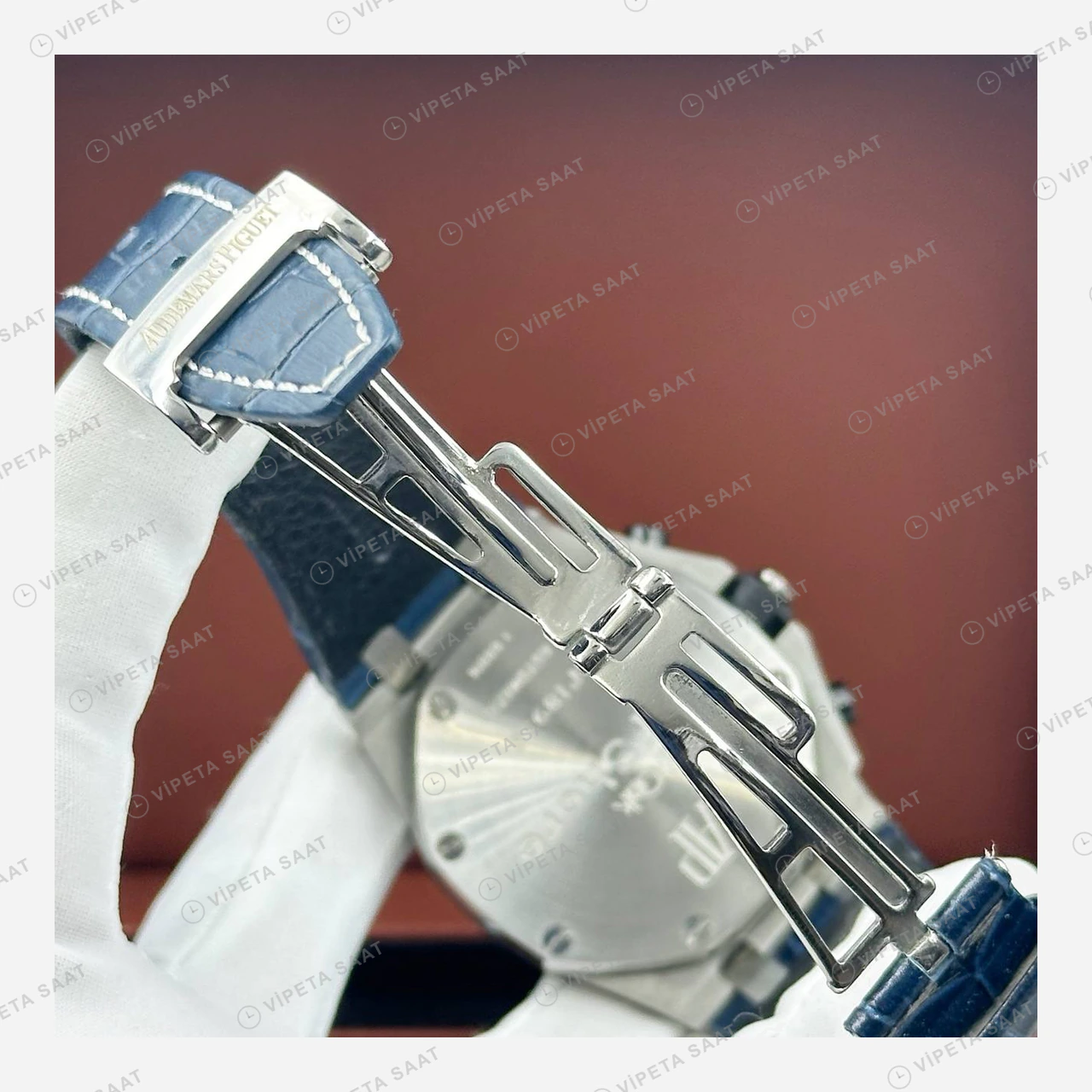 Audemars Piguet Royal Oak Offshore Beyaz Mavi Kronograf Super Clone ETA Eta Saat detay 4