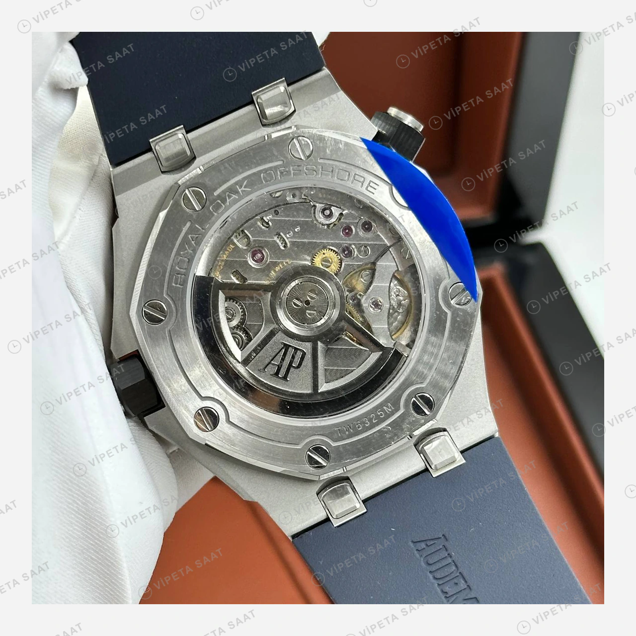 Audemars Piguet Royal Oak Offshore Diver Mavi Kadran Kauçuk Super Clone ETA Eta Saat detay 6