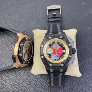 Audemars Piguet Royal Oak Offshore Grand Prix Chronograph Sari Kadran Karbon Kasa Kaucuk Kordon Super Clone Eta Eta Saat karşıdan görünüm