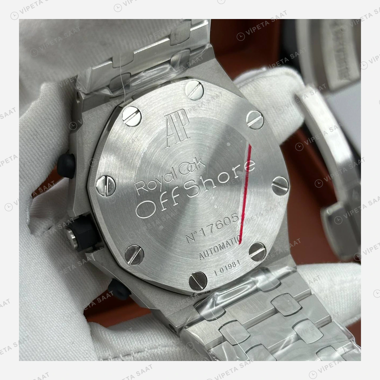 Audemars Piguet Royal Oak Offshore Gri Skeleton Çelik Super Clone ETA Eta Saat detay 3