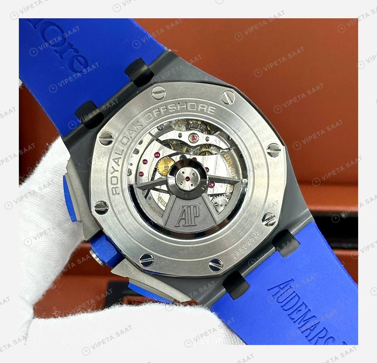 Audemars Piguet Royal Oak Offshore Mavi Kronograf Kauçuk Klasik Super Clone ETA Eta Saat detay 6