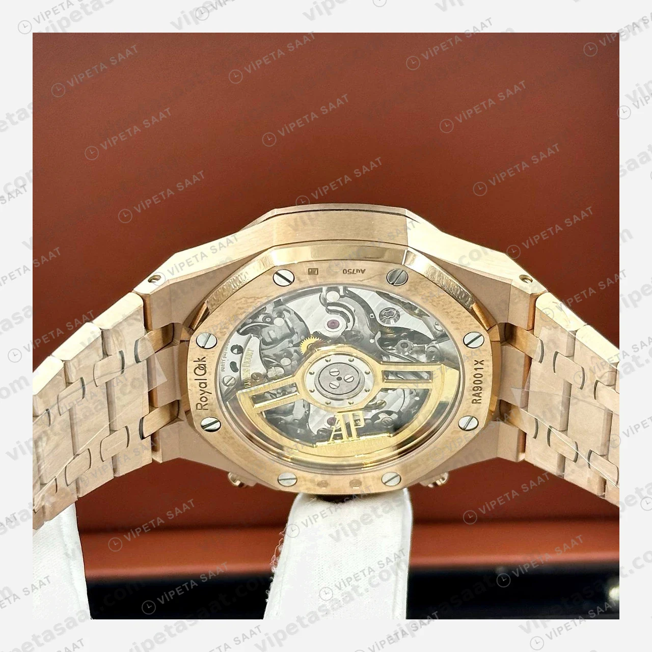 Audemars Piguet Royal Oak Offshore Mavi Rose Gold Kronograf Super Clone ETA Eta Saat detay 3