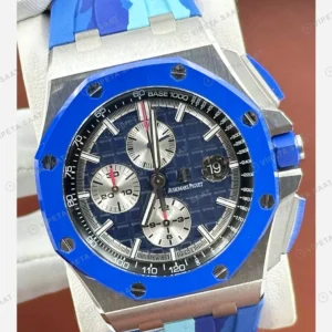 Audemars Piguet Royal Oak Offshore Mavi Seramik Kronograf Kauçuk Super Clone ETA Eta Saat detay 4