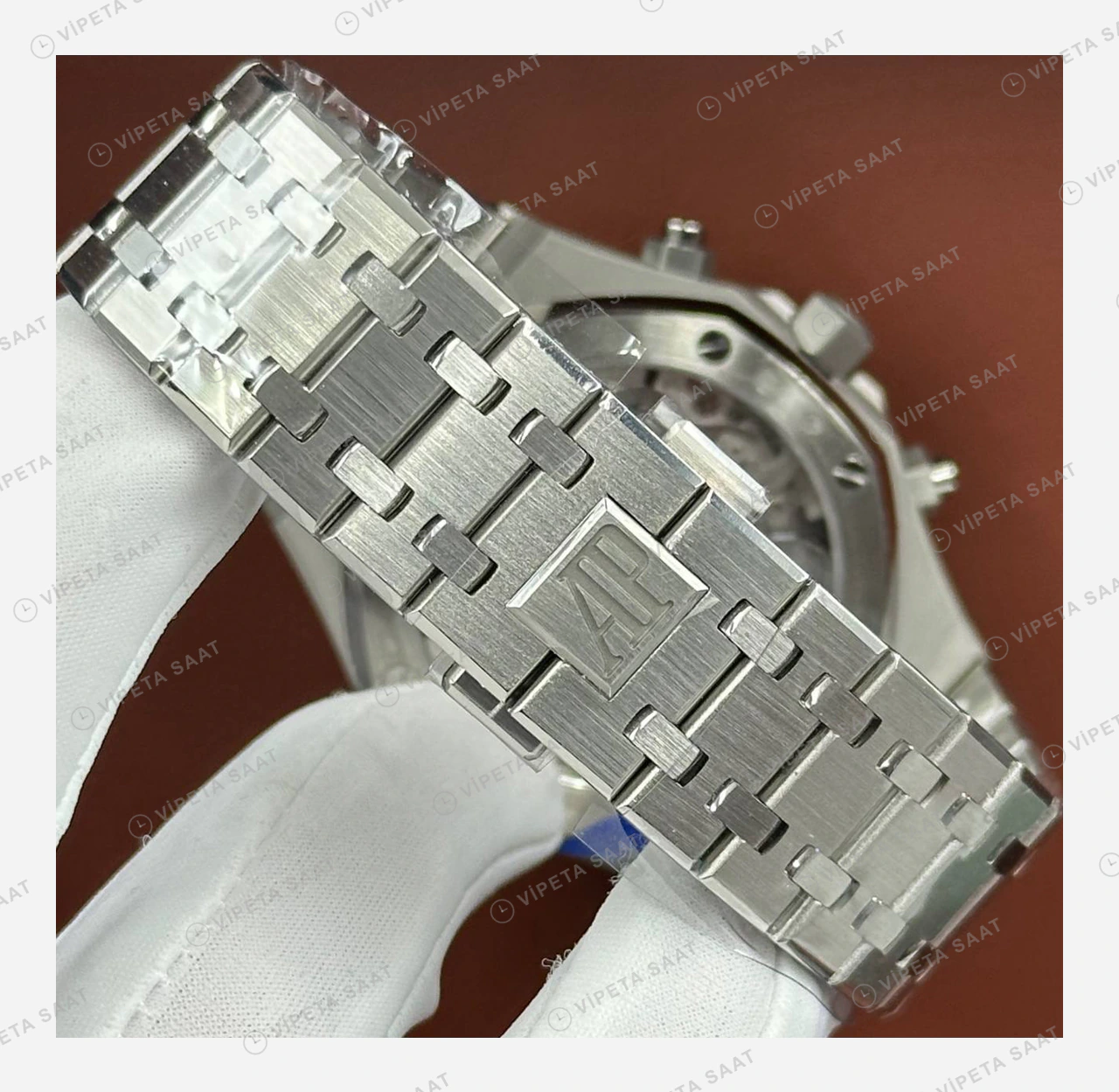 Audemars Piguet Royal Oak Offshore Mor Kadran Kronograf Çelik Super Clone ETA Eta Saat detay 5