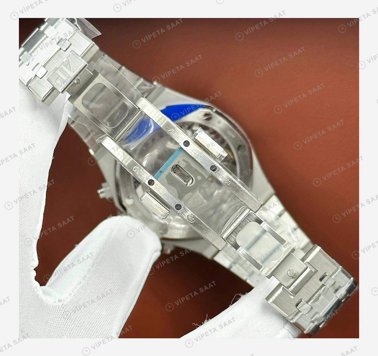 Audemars Piguet Royal Oak Offshore Mor Kadran Kronograf Çelik Super Clone ETA Eta Saat detay 6