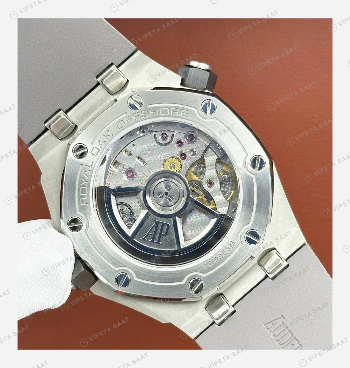 Audemars Piguet Royal Oak Offshore Siyah Dalış Kauçuk Sağlam Super Clone ETA Eta Saat detay 6