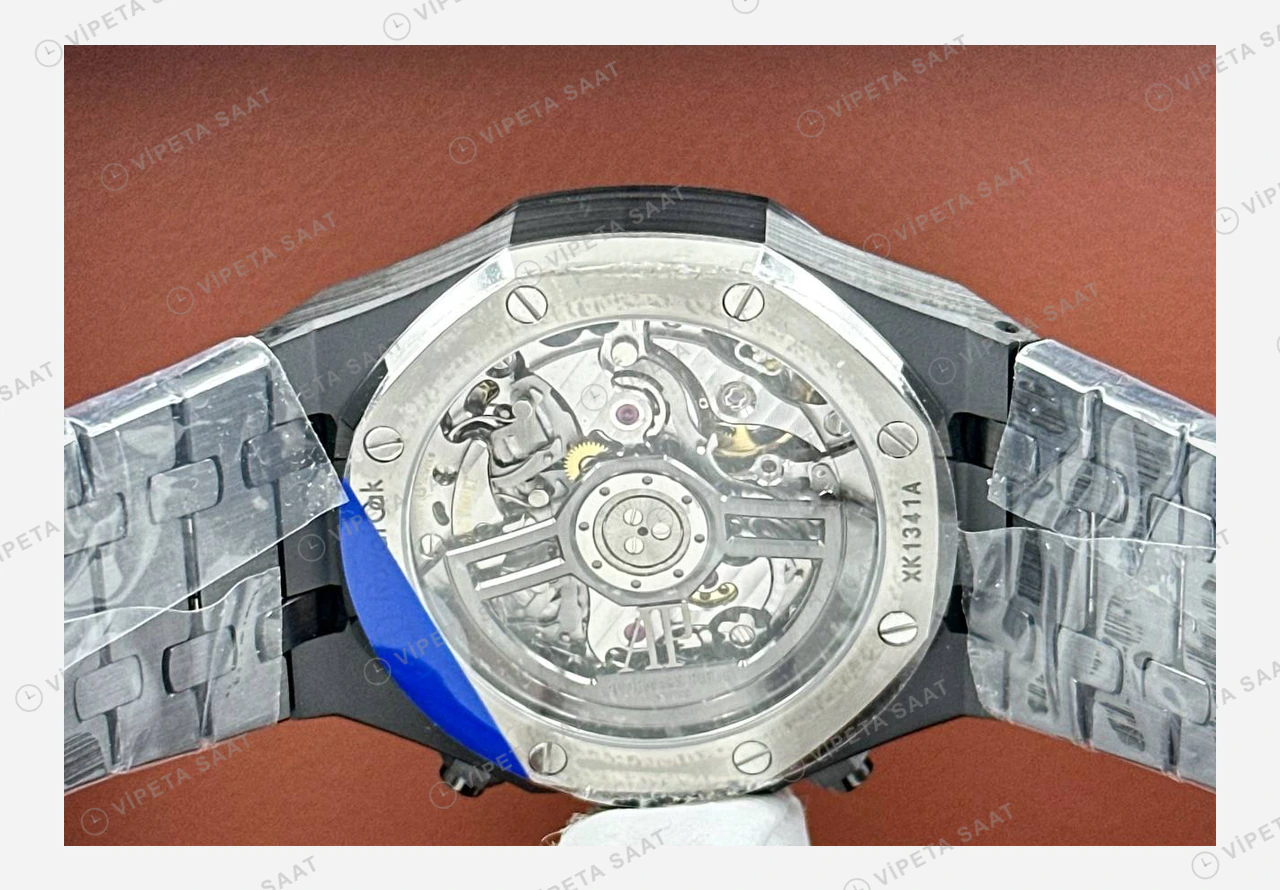 Audemars Piguet Royal Oak Offshore Siyah Kronograf Çelik Bileklik Super Clone ETA Eta Saat detay 3