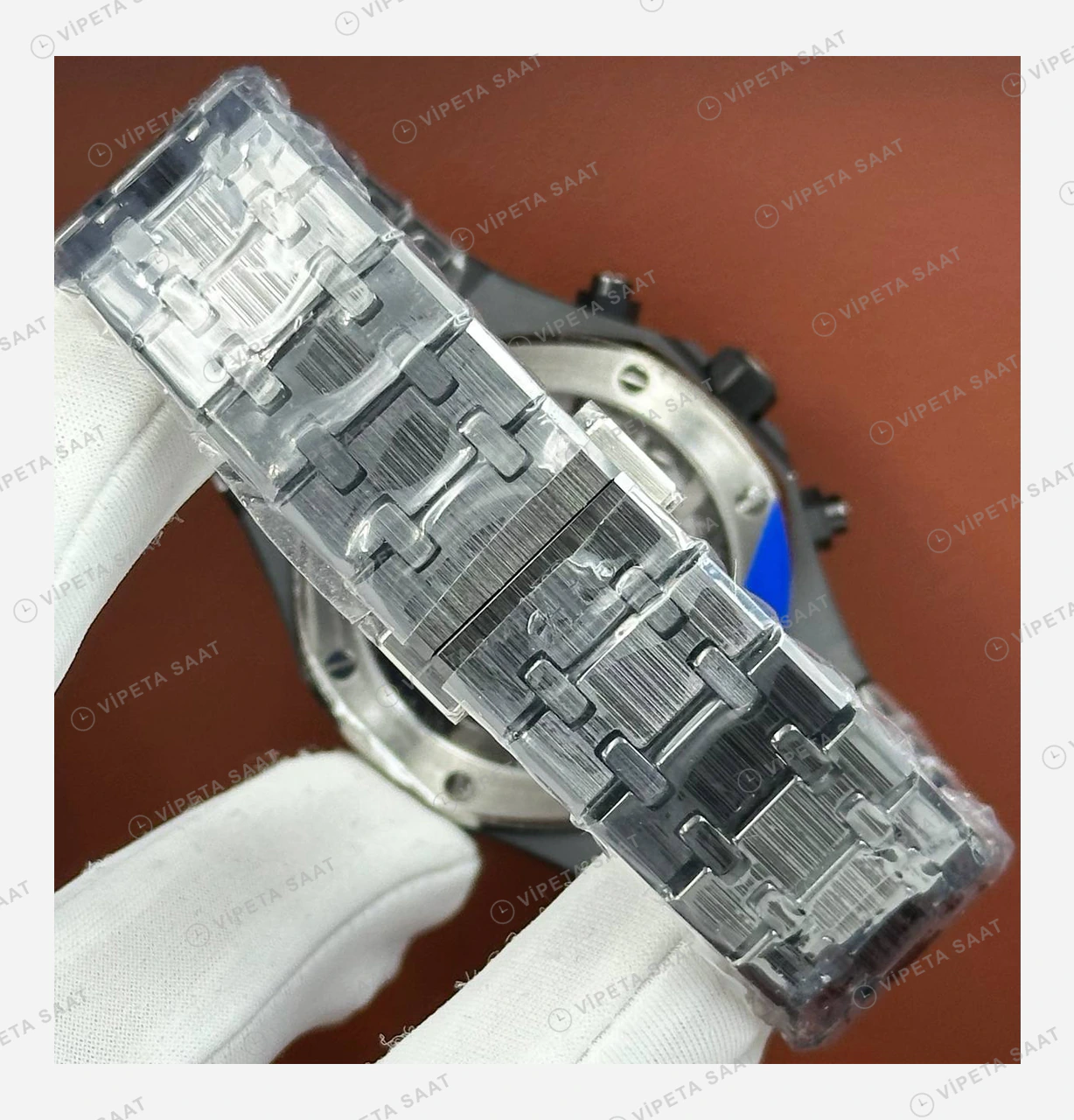 Audemars Piguet Royal Oak Offshore Siyah Kronograf Çelik Bileklik Super Clone ETA Eta Saat detay 6