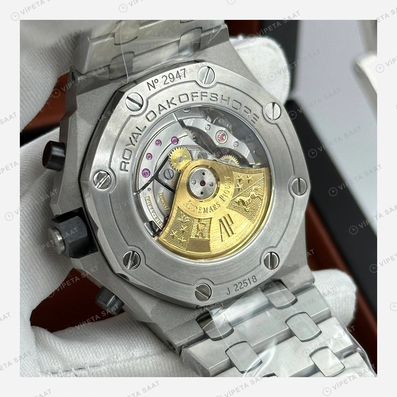 Audemars Piguet Royal Oak Offshore Siyah Kronograf Çelik Super Clone ETA Eta Saat detay 3