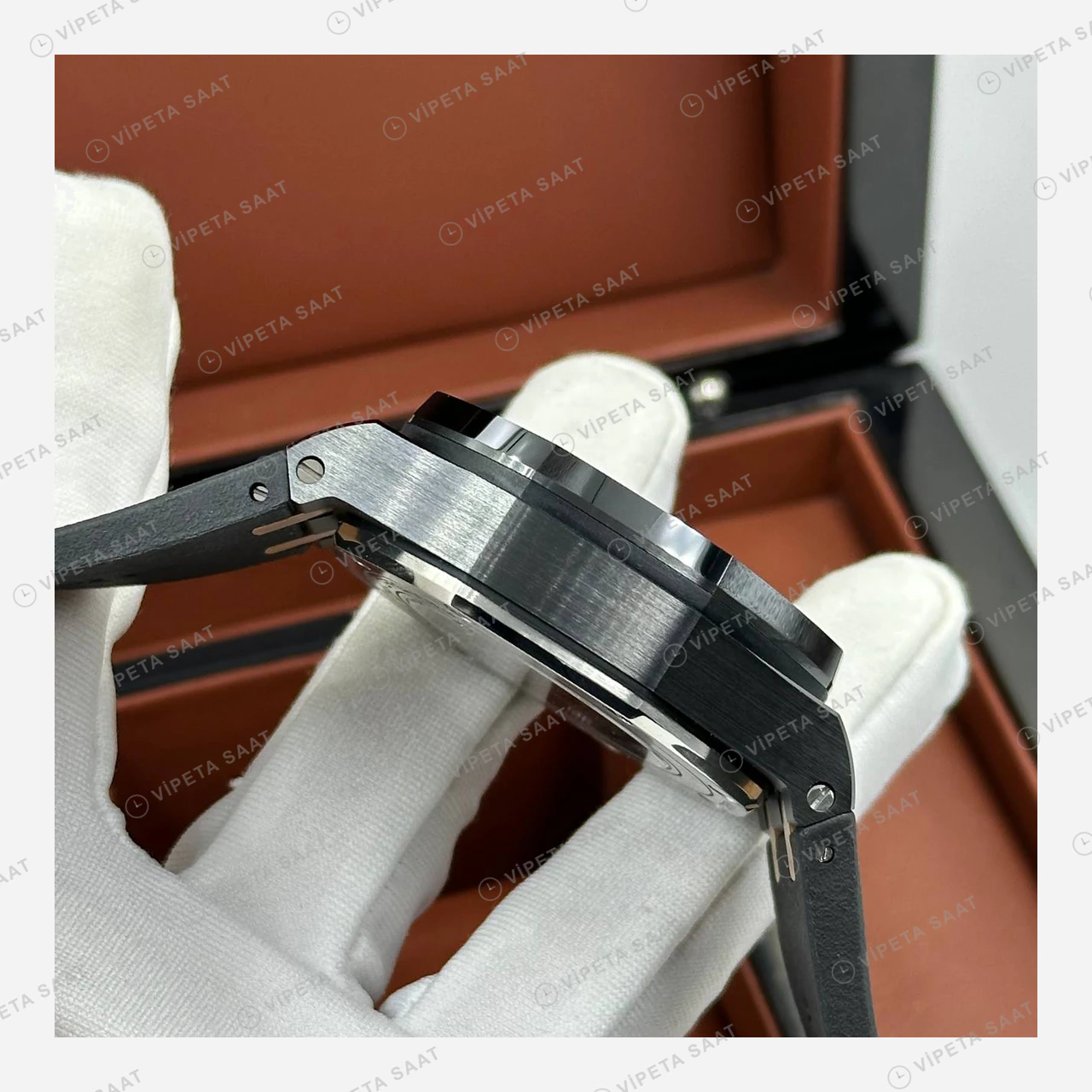 Audemars Piguet Royal Oak Offshore Siyah Kronograf Kauçuk Super Clone ETA Eta Saat detay 4