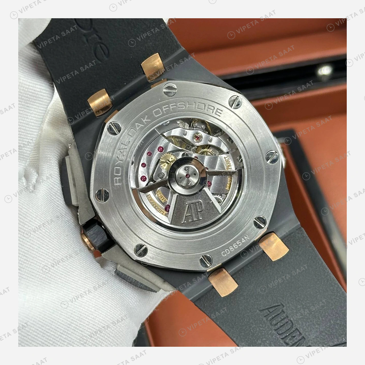 Audemars Piguet Royal Oak Offshore Siyah Kronograf Kauçuk Super Clone ETA Eta Saat detay 6
