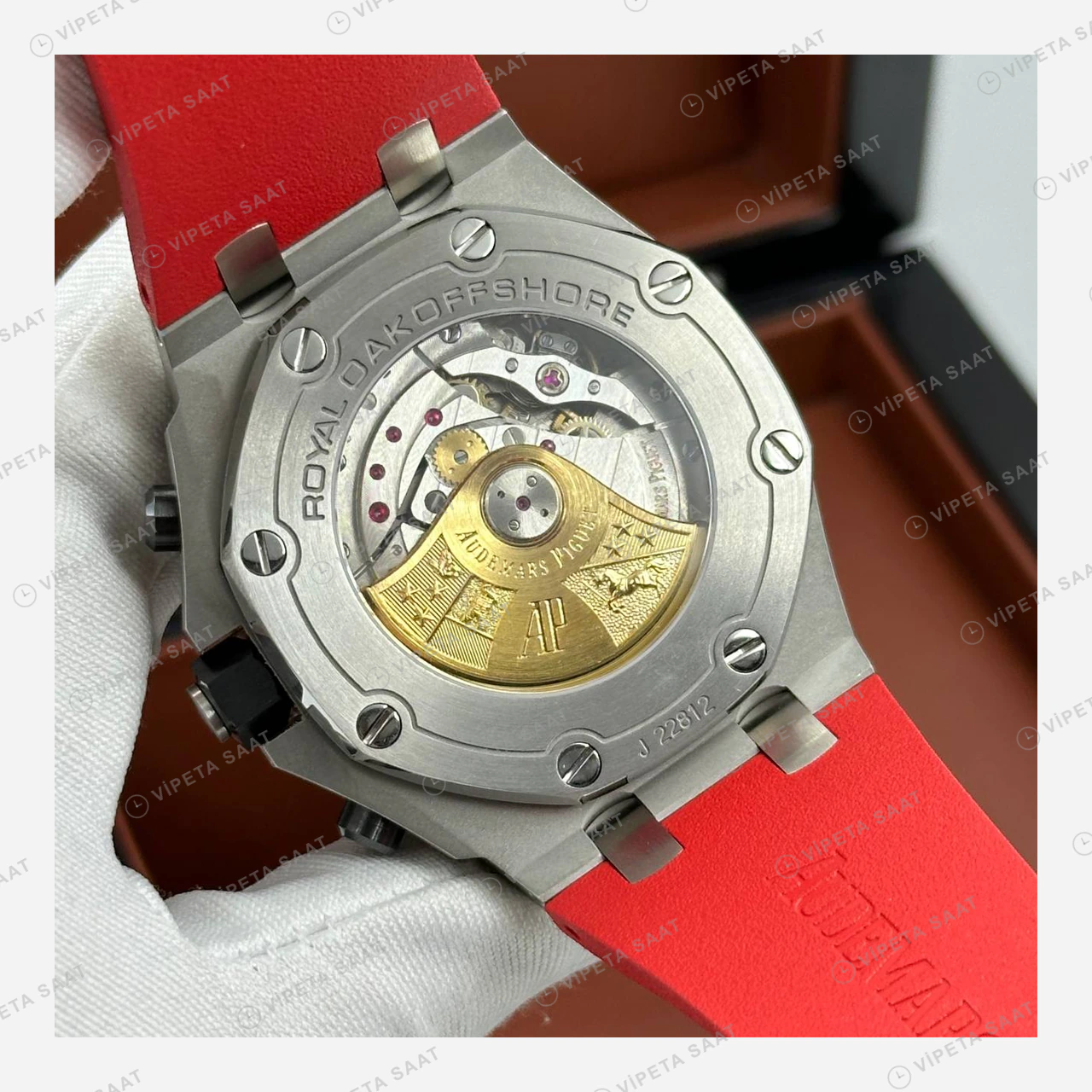 Audemars Piguet Royal Oak Offshore Siyah Kronograf Kauçuk Zarif Super Clone ETA Eta Saat detay 3