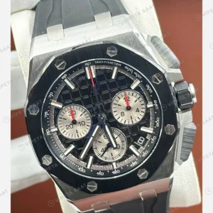 Audemars Piguet Royal Oak Offshore Siyah Kronograf Mavi Kauçuk Super Clone ETA Eta Saat detay 3