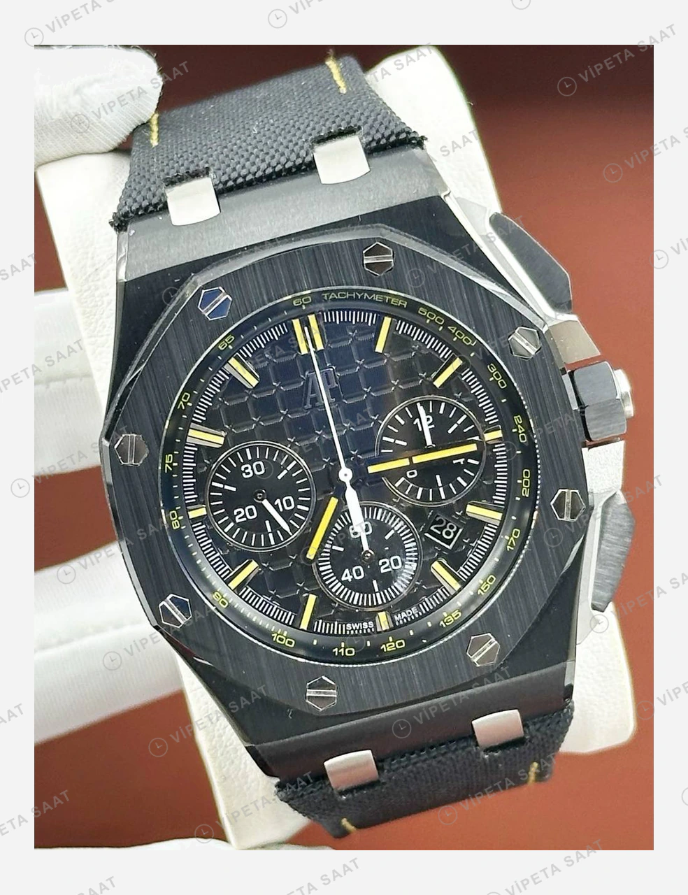 Audemars Piguet 26470ST Sarı Kadranlı Kronograf Kauçuk Super Clone ETA Saat ürün görseli 1