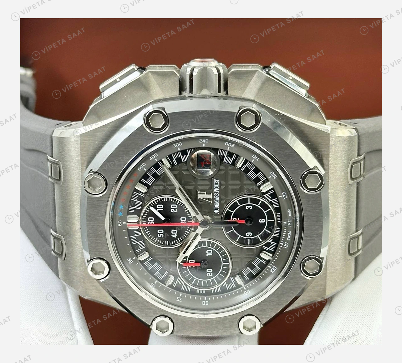 Audemars Piguet Royal Oak Offshore Skeleton Gri Kronograf Super Clone ETA Eta Saat detay 3