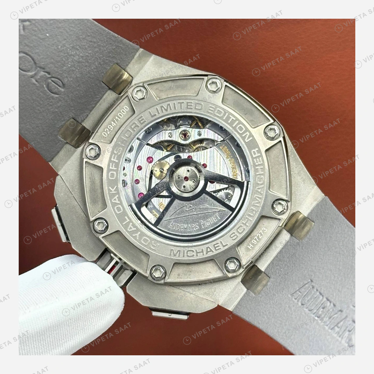 Audemars Piguet Royal Oak Offshore Skeleton Gri Kronograf Super Clone ETA Eta Saat detay 4