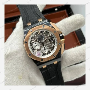 Audemars Piguet Royal Oak Offshore Skeleton Rose Gold Kauçuk Klasik Super Clone ETA Eta Saat detay 6