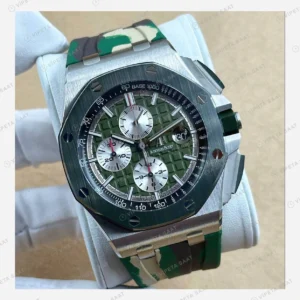 Audemars Piguet Royal Oak Offshore Yeşil Kamuflaj Çelik Kronograf Super Clone ETA Eta Saat detay 4