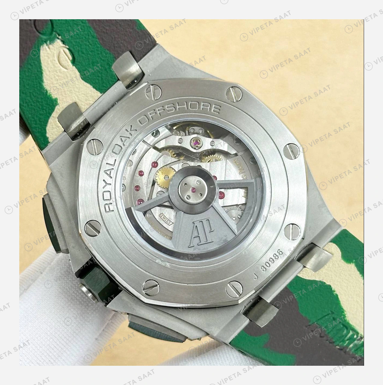 Audemars Piguet Royal Oak Offshore Yeşil Kamuflaj Çelik Kronograf Super Clone ETA Eta Saat detay 6