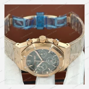 Audemars Piguet Royal Oak Offshore Yeşil Kronograf Rose Gold Super Clone ETA Eta Saat karşıdan görünüm