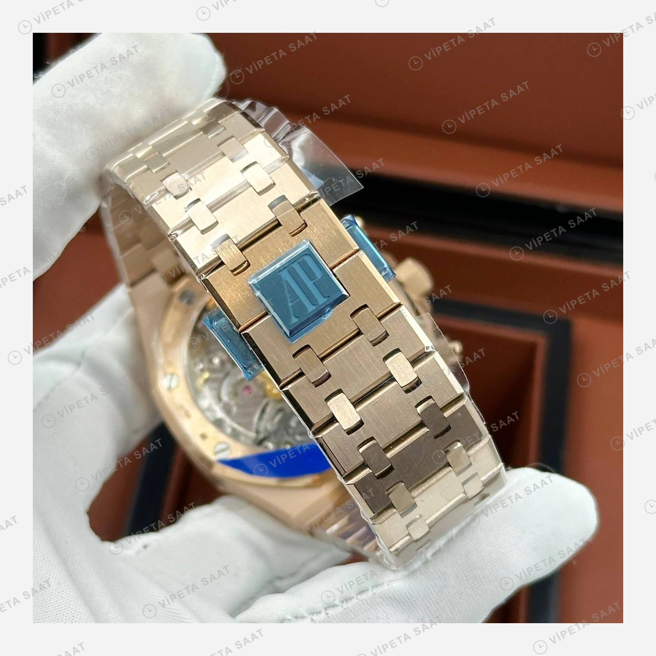 Audemars Piguet Royal Oak Offshore Yeşil Kronograf Rose Gold Super Clone ETA Eta Saat detay 5