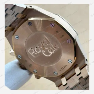 Audemars Piguet Royal Oak Rose Çelik Mavi Kronograf Çift Renk Super Clone ETA Eta Saat karşıdan görünüm