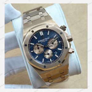 Audemars Piguet Royal Oak Rose Çelik Mavi Kronograf Çift Renk Super Clone ETA Eta Saat detay 6