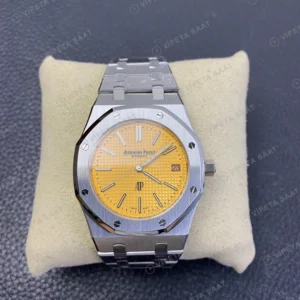 Audemars Piguet Royal Oak Sari Kadran Celik Kordon Super Clone Eta Eta Saat karşıdan görünüm