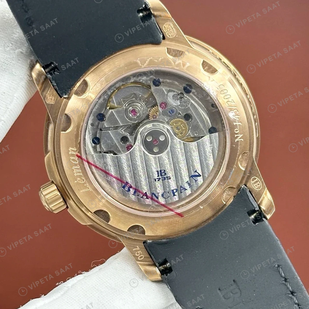 Blancpain Fifty Fathoms Rose Mavi Kadran Kauçuk Super Clone ETA Saat detay 5