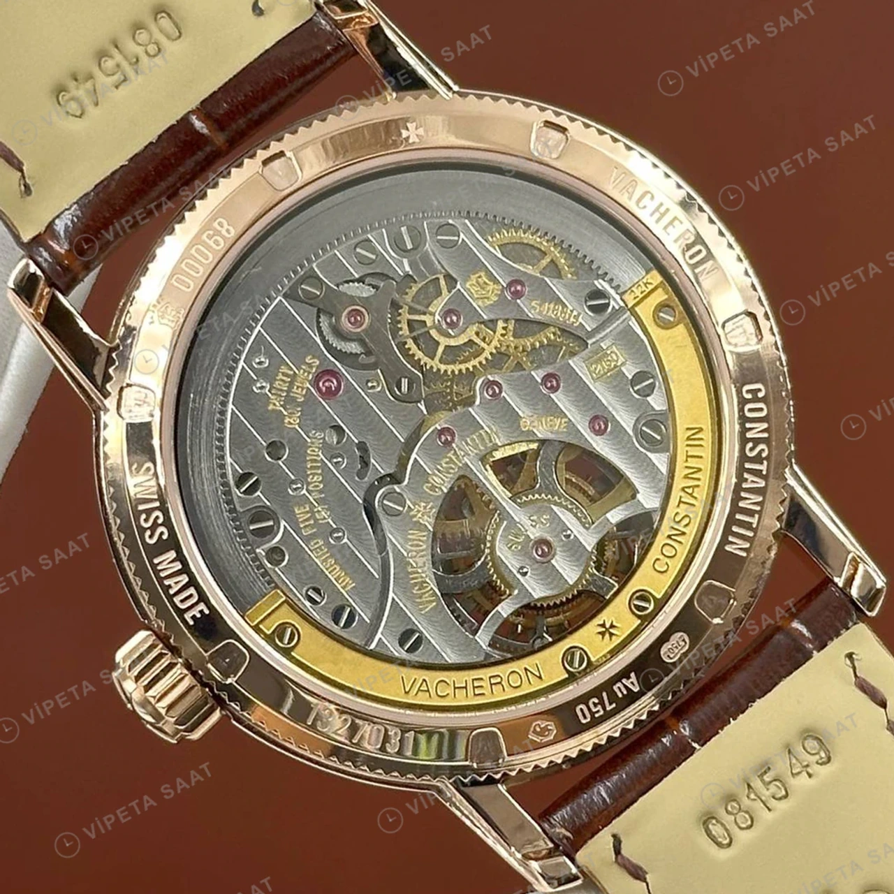 Blancpain Villeret Rose Tourbillon Kadran Deri Super Clone ETA Saat detay 5