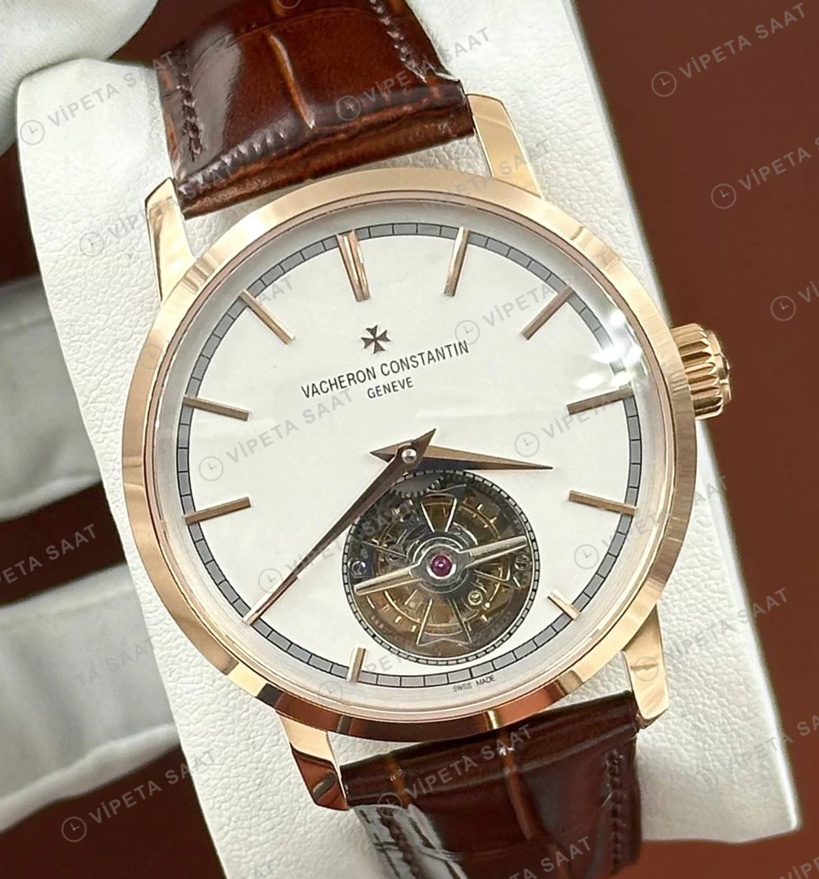 Blancpain Villeret Rose Tourbillon Kadran Deri Super Clone ETA Saat detay 6
