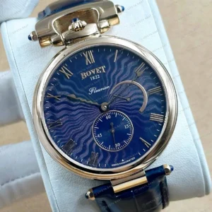 Bovet Fleurier Rose Mavi Kadran Deri Super Clone ETA Saat detay 4