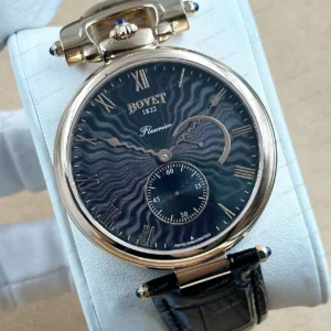 Bovet Fleurier Rose Siyah Kadran Deri Super Clone ETA Saat detay 5